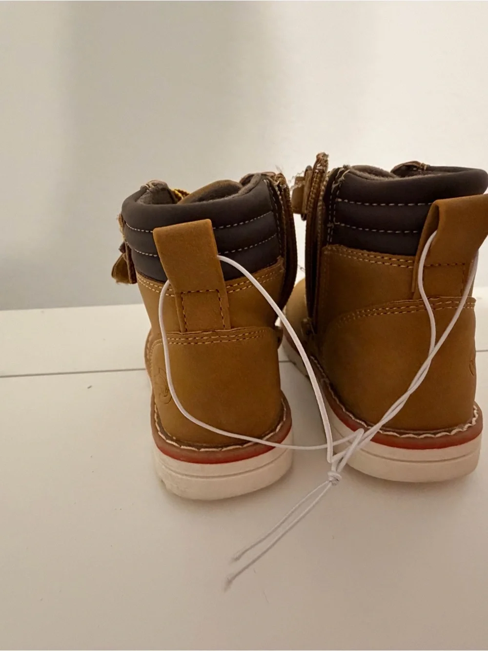 Echo Kids Tan Lace-Up Hook-and-Loop Boots